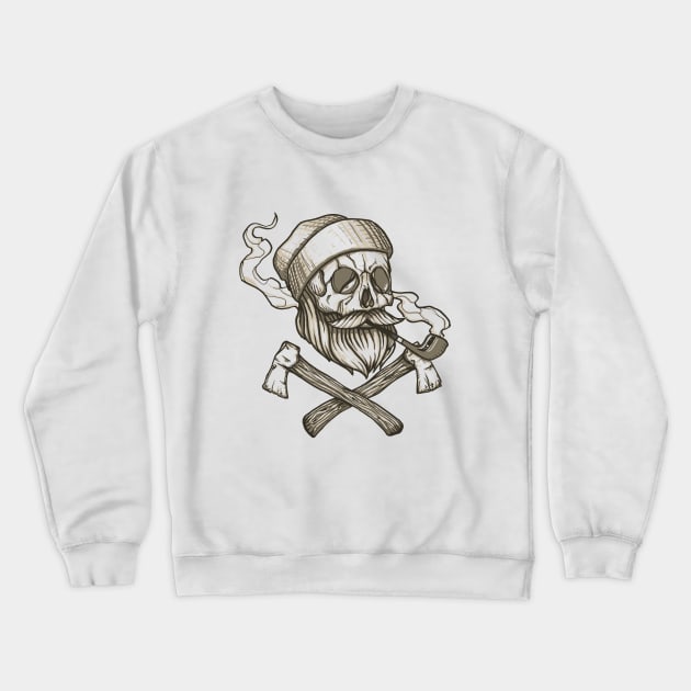 Lumberjack skull Crewneck Sweatshirt by Deniart